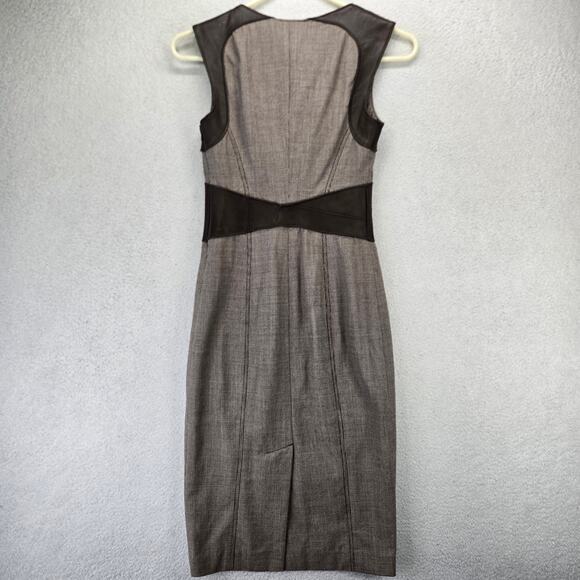 Bebe Corset Midi Dress Womens 0 Bustier Tweed Career Wool Leather Cottage Y2K - Picture 6 of 12